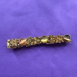 Gold and Brown Floral Bracelet